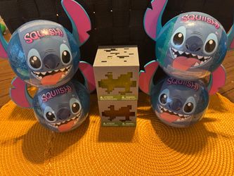 Disney Stitch Squiish Squishy   & Minecraft Jelly cube