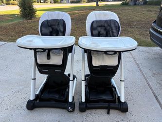 Graco Blossom 6-in-1 Convertible High Chairs — Excellent Condition ($150 for 1, $275 for both)