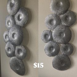 Modern silver metal wall art – 100 cm / 39 in”