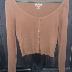 Hollister Brown Long Sleeve Shirt  