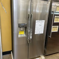 Built In Refrigerator 42 Inch Wide Stainless Steel LG Side By Side