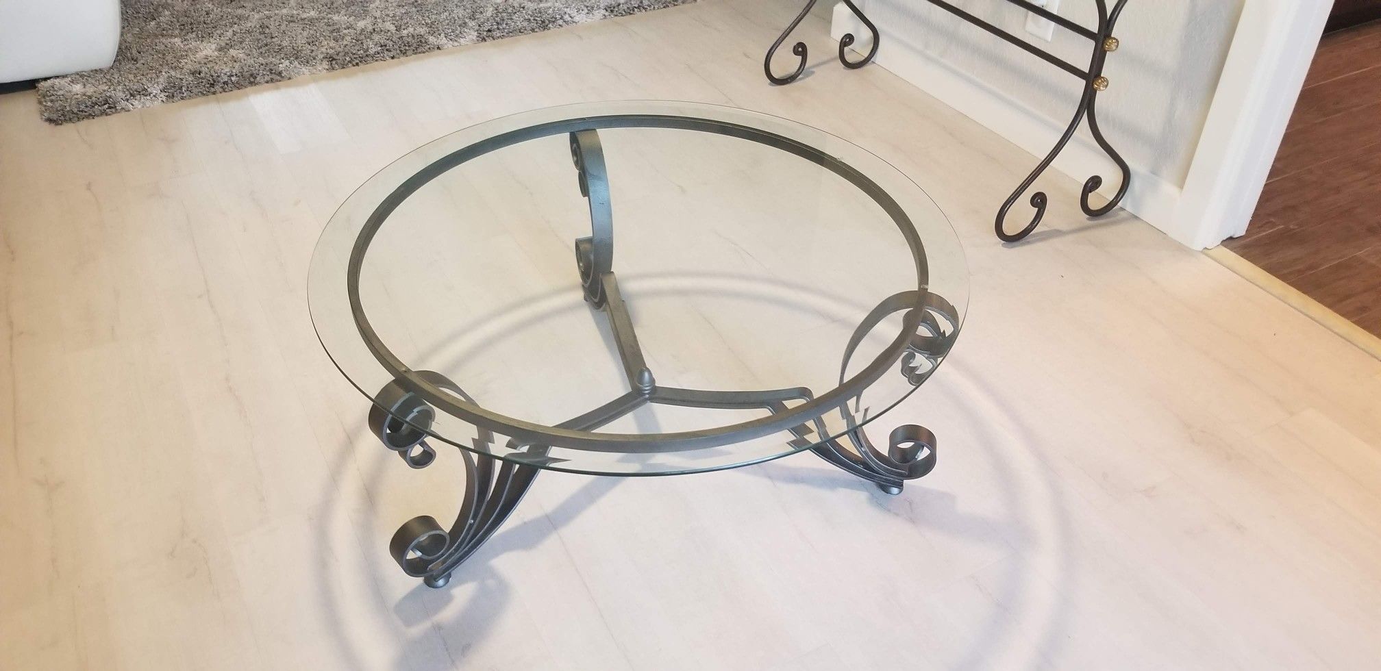 Glass coffee and 2 end tables