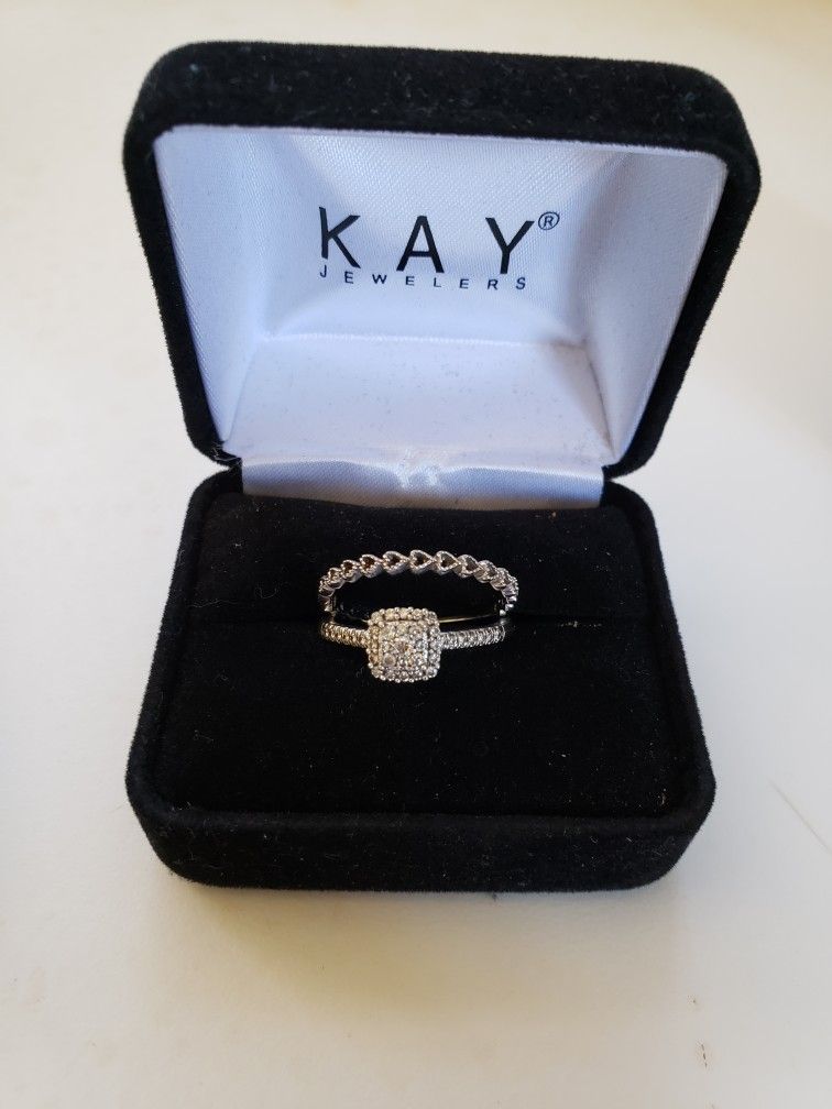 White Gold Engagement Ring And Wedding Band