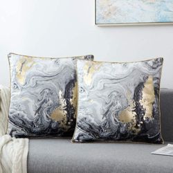 4 Cushion Covers Of Marble Third Hair With Gold 