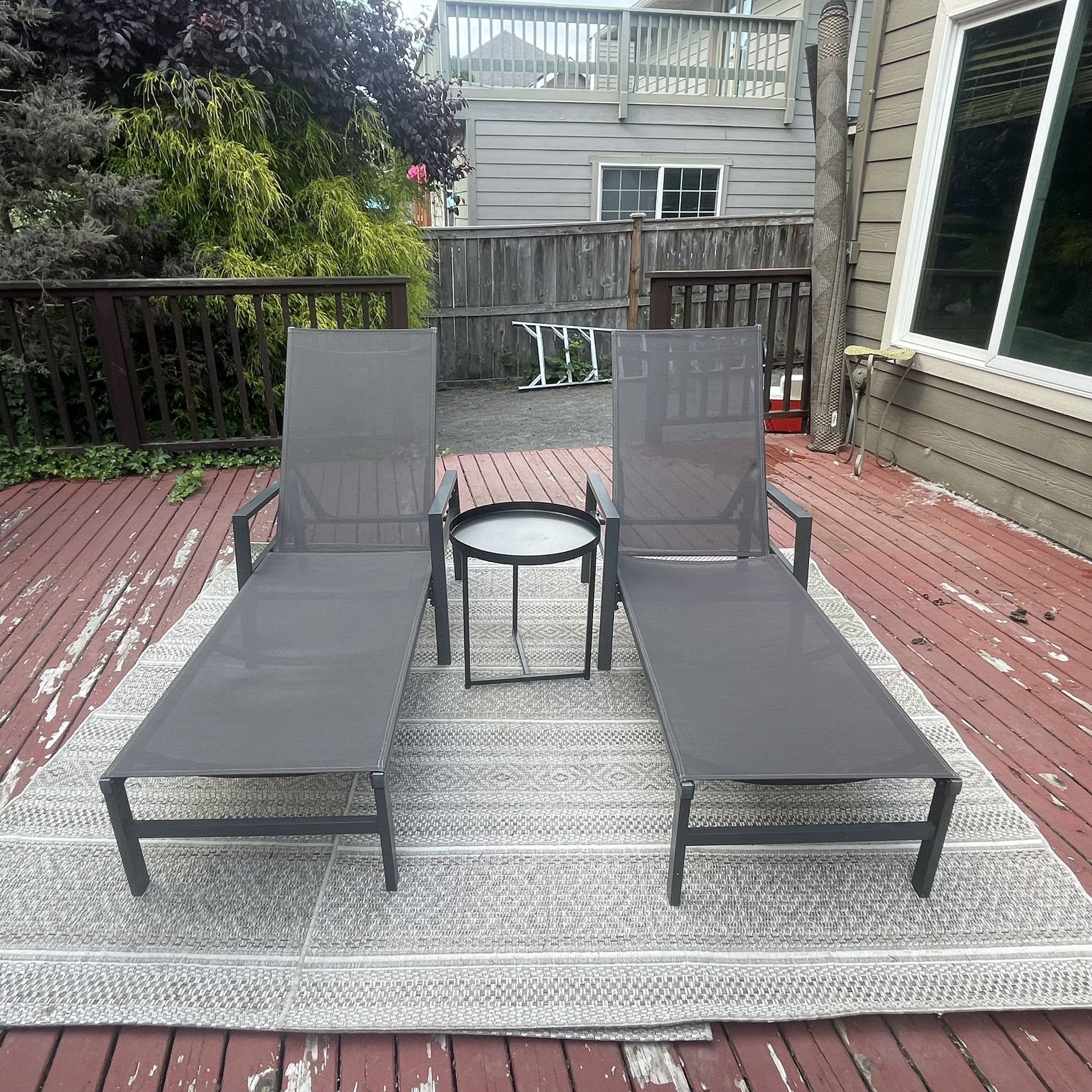 Sun Lounger set up (Loungers, Carpets & Table)