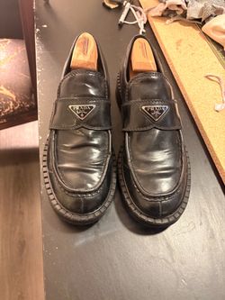 Prada Black Leather Loafers