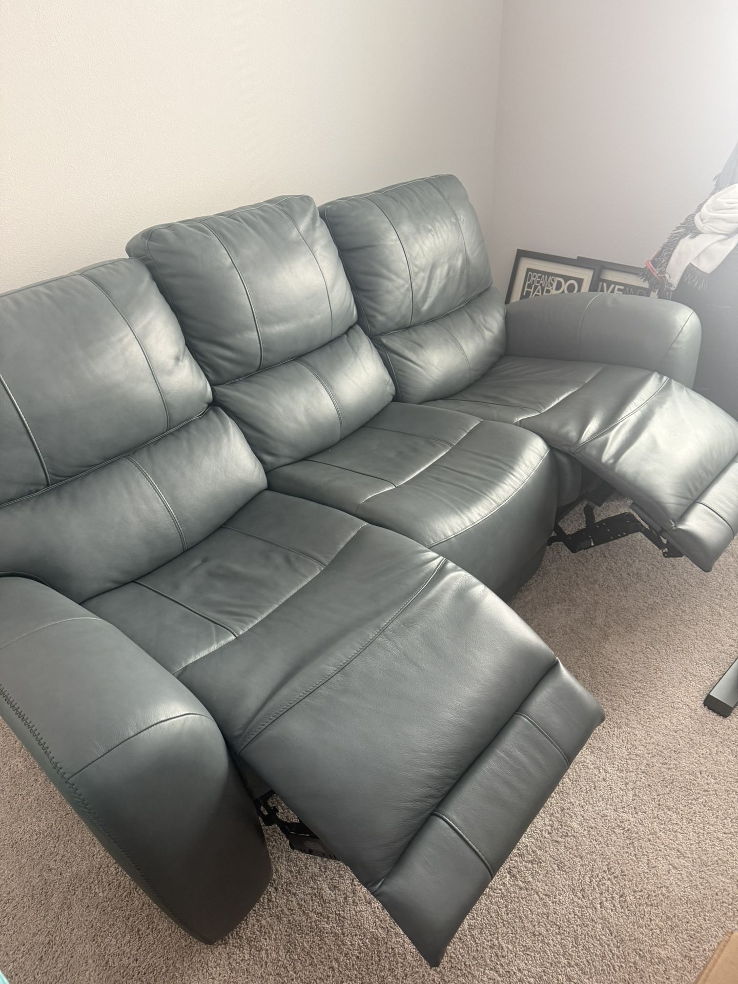 All Leather Reclining Sofa & Chair Set - $2500 OBO - Must Pickup!