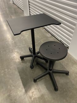 LDS Monte Zucker Pneumatic Posing Stool With Impact Posing Table - 28-48”, Photographer, Studio
