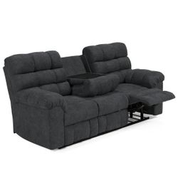 Wilhurst Marine Reclining Sofa with Drop Down Table

