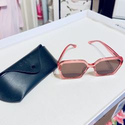 DIFF Polarized Sunglasses •Aura Candy Pink Crystal• with Black Case