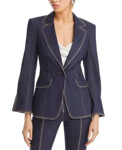 Cinq à Sept NWT Danicka Blazer & Santi Pant Denim Suit Size 2 MSRP $890