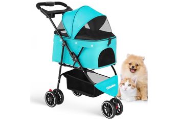 Pet Stroller Teal 4-Wheel