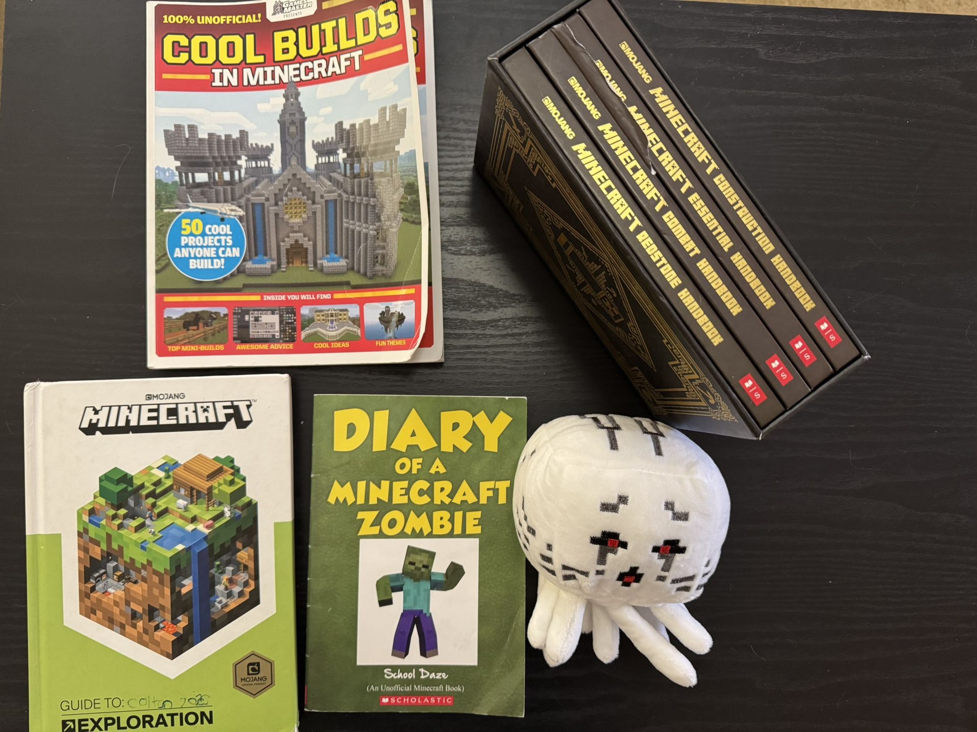 Minecraft Books And Stuffed Animal 