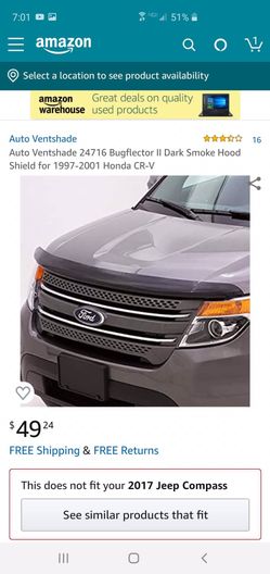 Auto Ventshade 24716 Bugflector II Dark Smoke Hood Shield for 1997-2001 Honda CR-V