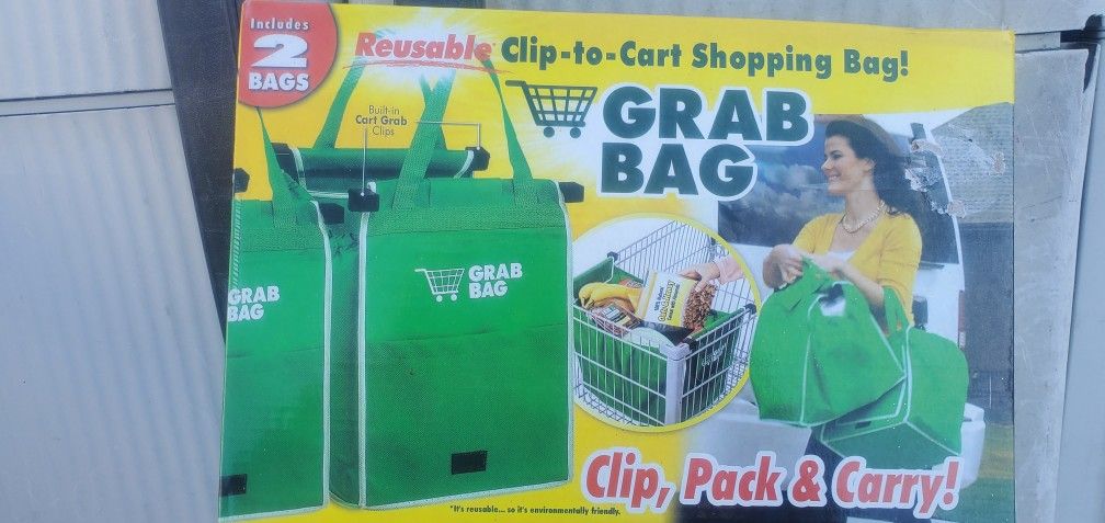 Reusable Clip To Cart Shopping Bags (2)