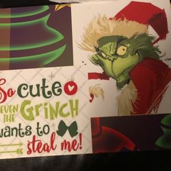 Brand New Custom Made Canvas GRINCH Picture 