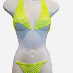 Yellow Fishnet Set 