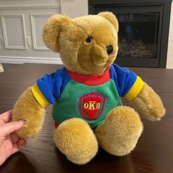 OshKosh B’gosh Eden Toys Teddy Bear in Collegiate Sweater Great Used Condition 