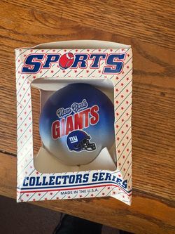 NY GIANTS VINTAGE GLASS CHRISTMAS ORNAMENT