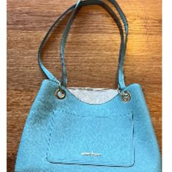 Nanette Lepore Leather Blue/White Bag