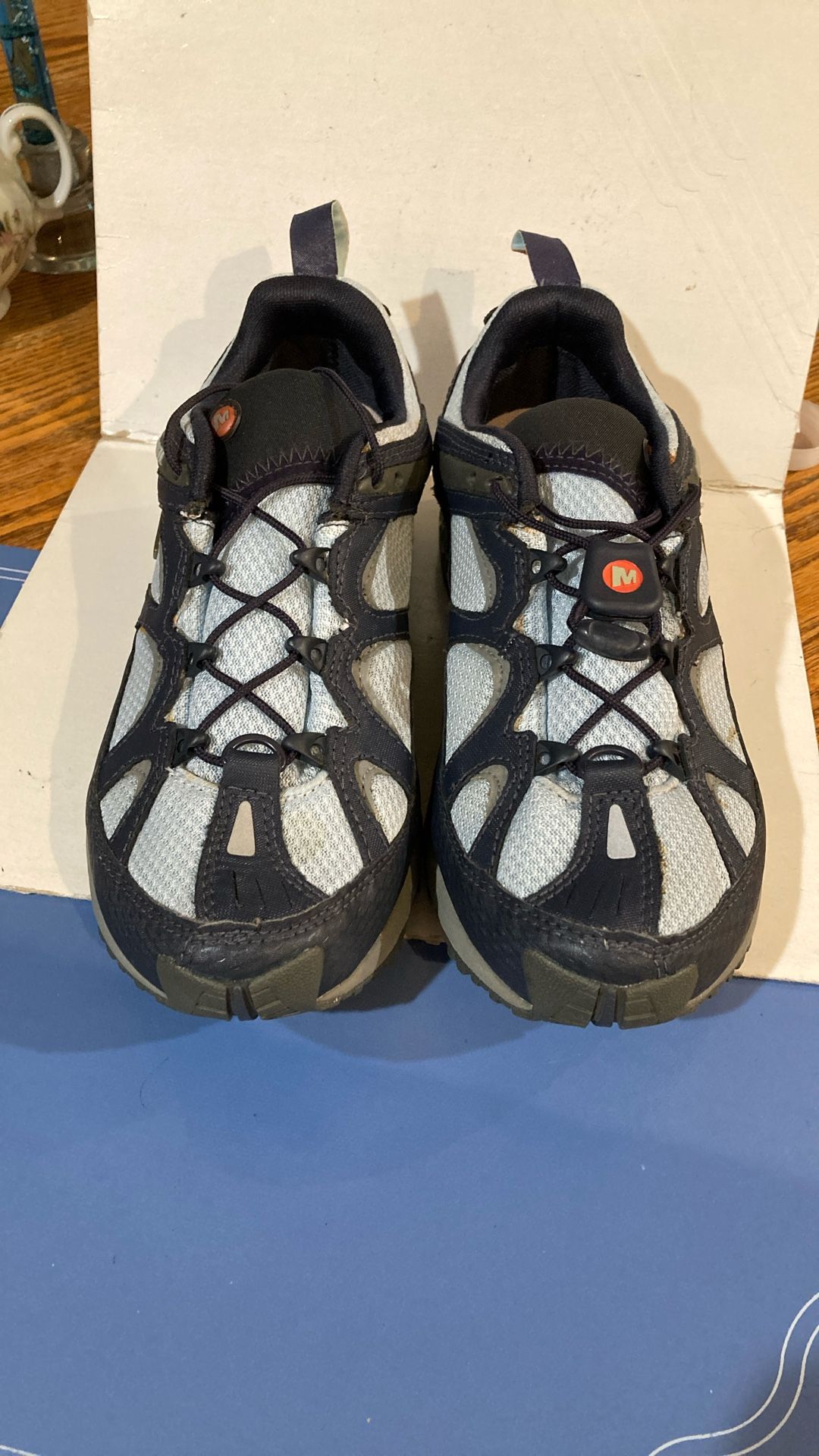 Néw Merrell Womens waterproof Overdrive Navy/light Blue Size 7