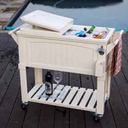 Antique Rolling Patio Cooler