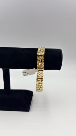 10KT YELLOW GOLD 8.5” NUGGET DESIGN BRACELET 22.3GR