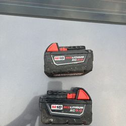 Milwaukee M18 Baterias Las Dos Por $90 Firme Precio 