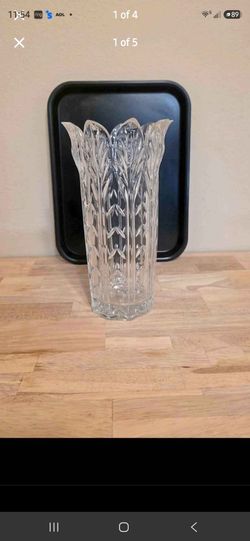Clear Cut Crystal Glass Vase