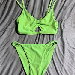 Neon green bathing suit 