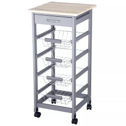 Rolling Kitchen Storage Cart on 360° Wheels