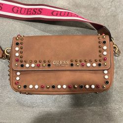 Guess Radar Flap Crossbody Bag Cognac
