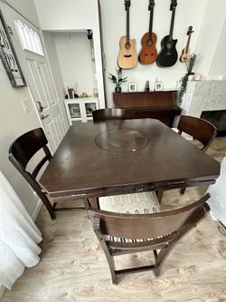 5-Piece Dining Set with Lazy Susan - made with Real Wood