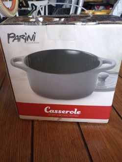 1 qt gray flame proof casserole pan