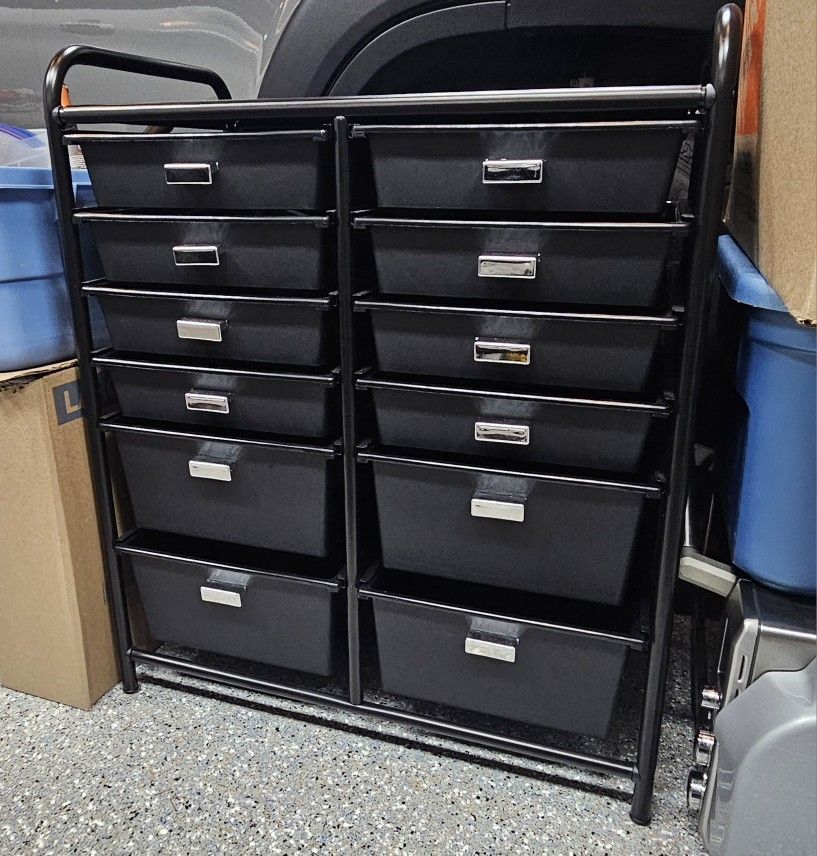 Cart / Dresser / Craft Storage With Several Plastic Drawers