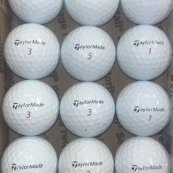 12 TaylorMade Tp5x Golf Balls 5/4a Lot D061