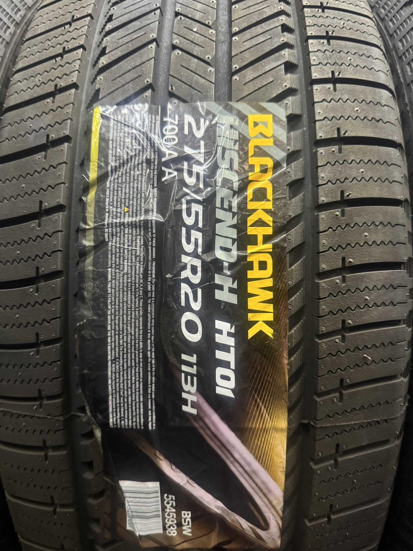 (4) 275/55R20 SET OF USED TIRES BLACKHAWK 50.000 MILES ! INSTALLED AND BALANCE!