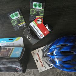 NIB Sealed bicycle accessories, helmet braided steel lock light spokes, smartphone cooler handlebar
