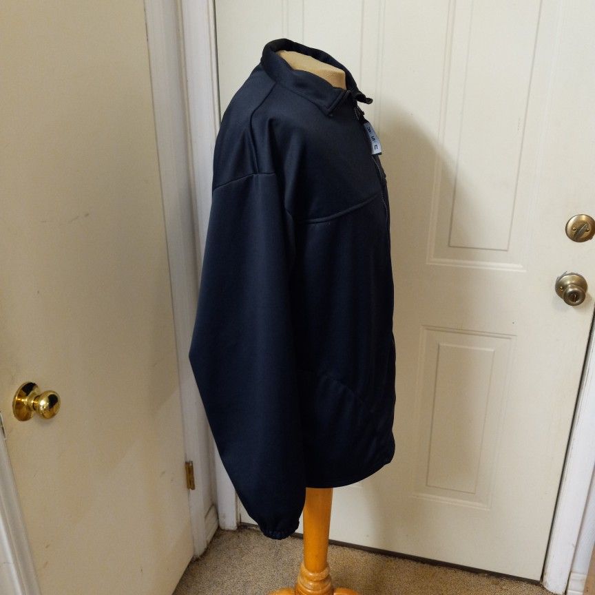 USOC Men's XL Track Warm Up Jacket Full Zipper 2 Pockets Made In USA Black GUC