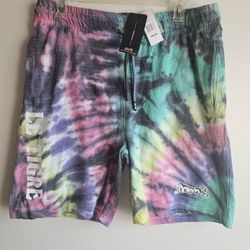 Le Tigre Mens Multicolor Tie Dye Shorts Size Medium