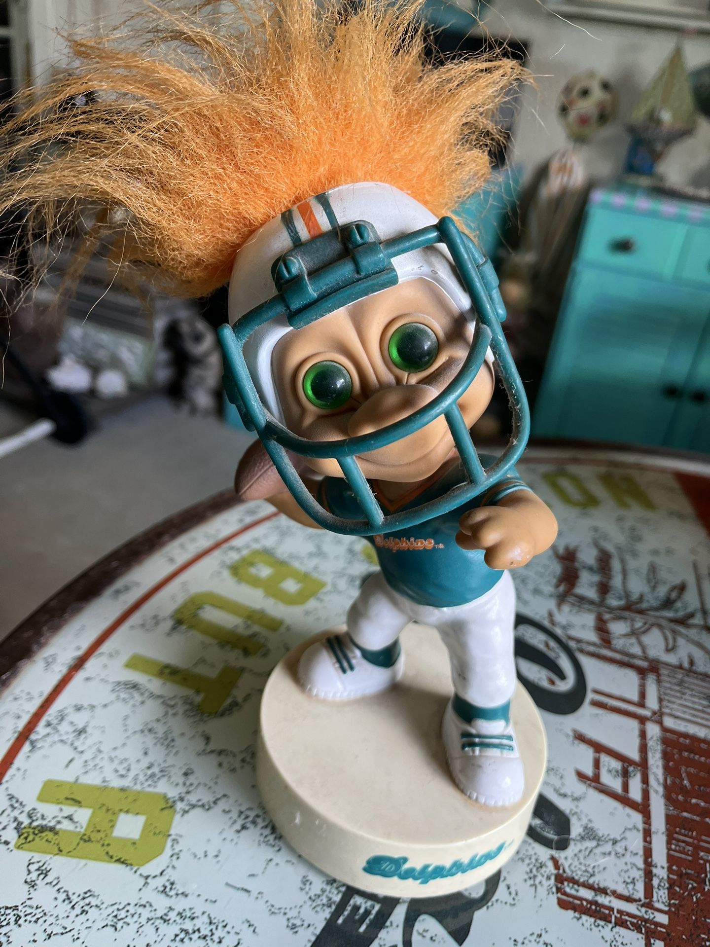 Vintage Bobble Head Of A Miami Dolphin Troll Mascot