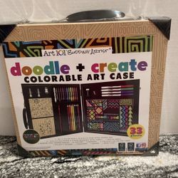NEW Art 101 Colorable Art Case - 33 Pc Kids Drawing Craft Kit Gift Set (Sealed)