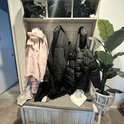 Coat Rack With Storage Bench 