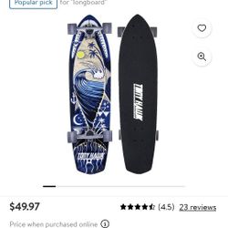 Tony Hawk 34" Longboard Complete Skateboard Blue Wave
