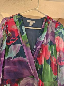 London Times Floral Wrap Dress Size S