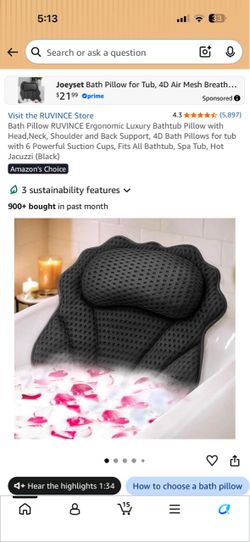 RUVINCE 4D Mesh Bath Pillow Black