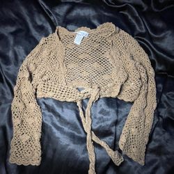 Y2k Crochet Tied Up Cardigan 