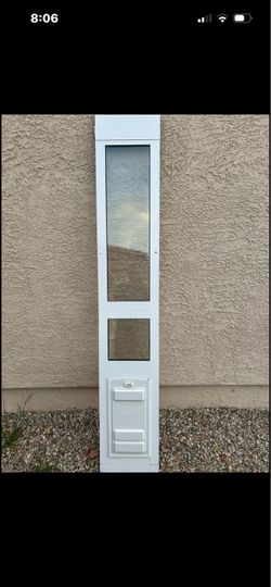 White Sliding Glass Door Pet Door Insert