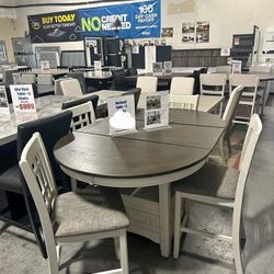 Just $10 Down Payment Finance ▪️Hartwell Counter Ht.  5 Piece Dining Table Set ▪️ Delivery Available 