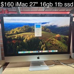 iMac 2013 Ultra Thin 2K 27” 16gb i5 1tb SSD Mac OS Sonoma